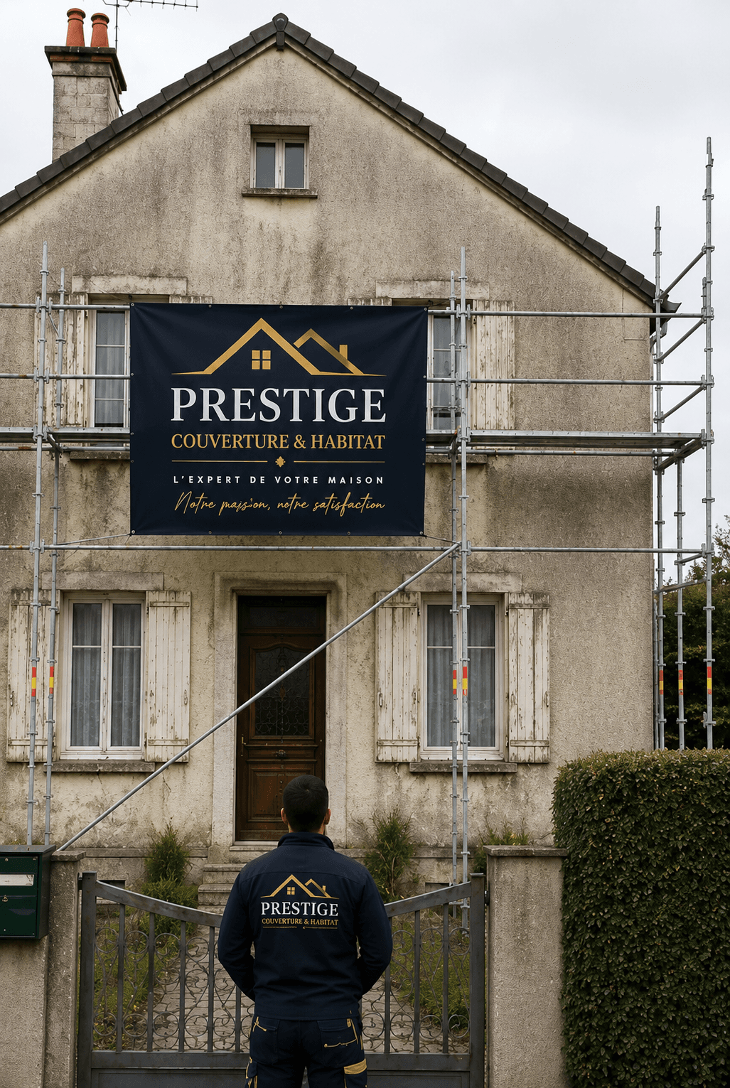 Ravalement de façade avant travaux - Prestige Couverture Habitat Seine-et-Marne (77)